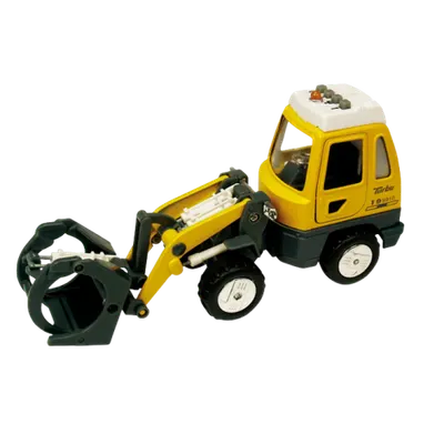 Utilaj de constructii de jucarie cu sunete si lumini, 16-18 cm, incarcator frontal cu furci