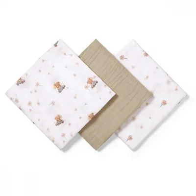 Set 3 scutece din muselina super soft Babyono 34815 din bumbac 70x70 cm