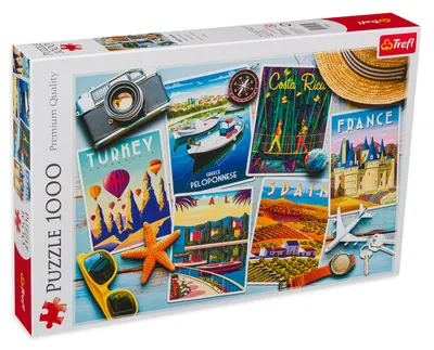 Puzzle Trefl din 1000 de piese - Carduri de destinații