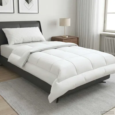 vidaXL Pilotă TRIER 155x200 cm 4 anotimpuri 220 GSM Alb Hipoalergenic