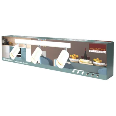 Corp iluminat spot reglabil pt. tavan, alb 100-240VAC, 50Hz, 3xGU10, max.3x35W