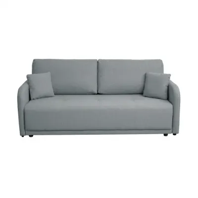 Canapea extensibila BERNA S, 3 locuri, cu arcuri si lada depozitare, gri deschis, 210x110x90 cm