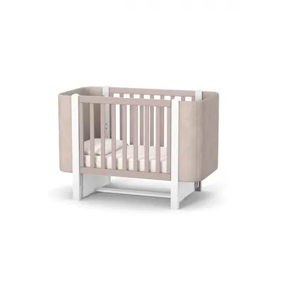 Patut pentru copii 12060 cm din lemn de fag 0-4 ani, laterale din velour LD5 Monaco Velour Bej, inaltimea saltelei reglabila, laterala detasabila