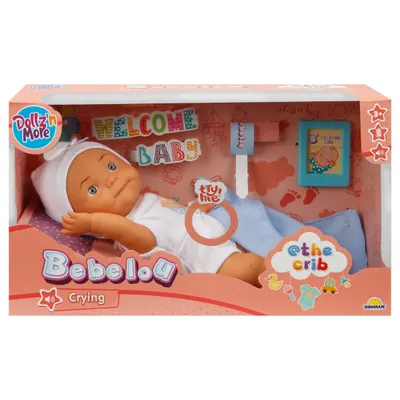 Papusa bebelus, Bebelou, Dollz n More, Bine ai venit, 30 cm, Albastru
