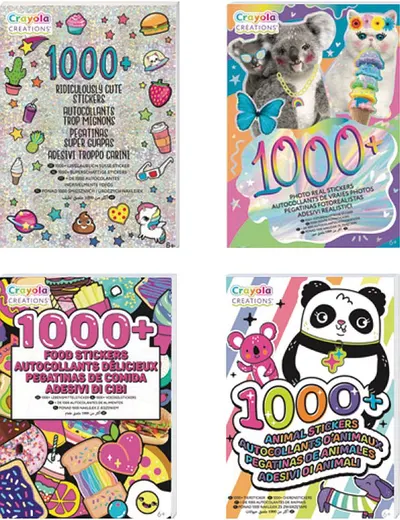 Carnet cu abțibilduri Crayola Creations - Cu 1000 de autocolante, sortiment