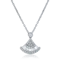 Lant cu pandantiv din aur alb cu diamante de 0.36ct