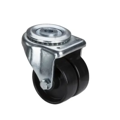 4 Role Duble Cu Flansa Metalica - Sarcina Maxima: 160Kg Per Caster - 92 Mm