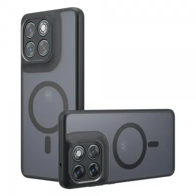 Husa MagSafe pentru Motorola Edge 70 Fusion, Techsuit, PureFrost, Neagra Satinata