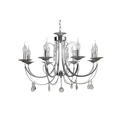 Candelabru Crom+Alb 8xE14 60W