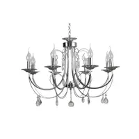Candelabru Crom+Alb 8xE14 60W
