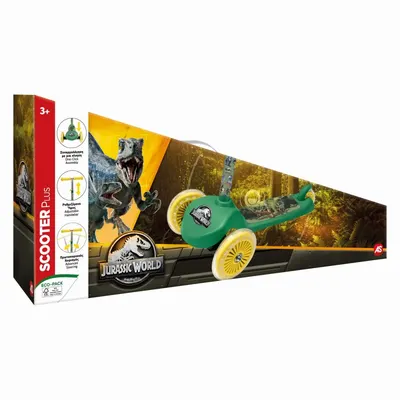Trotineta Plus Jurassic World cu 3 roti, baza antiderapanta, ghidon reglabil, greutate admisa 50 kg