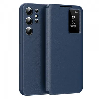 Husa pentru Samsung Galaxy S22 Ultra 5G S908, Techsuit, SmartView, Albastra