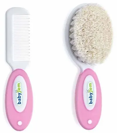 Set perie de păr și pieptene BabyJem - roz
