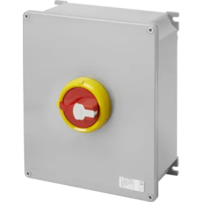 Selector rotativ - HP- montaj aparent - Emergenta - METAL BOX - 100A 3P - blocabil RED KNOB - IP66