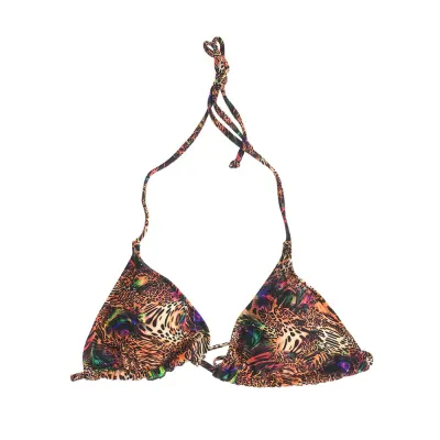 Sutien de baie multicolor cu model animal print