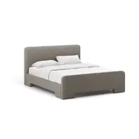 Pat matrimonial gri tapițat cu somieră 140x200 cm Eda – Micadoni