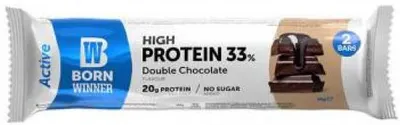 Baton proteic Active Protein Bar, ciocolată dublă, 60 g, Born Winner