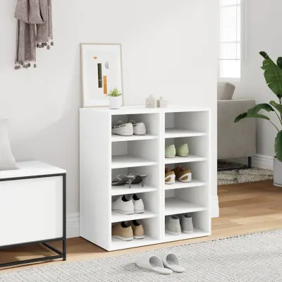 vidaXL Pantofare, 2 buc., alb, 31,5x35x70 cm, PAL