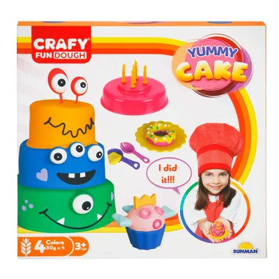 Set de modelare din plastilina, pentru cofetarie, Crafy, 17 piese, 200 g
