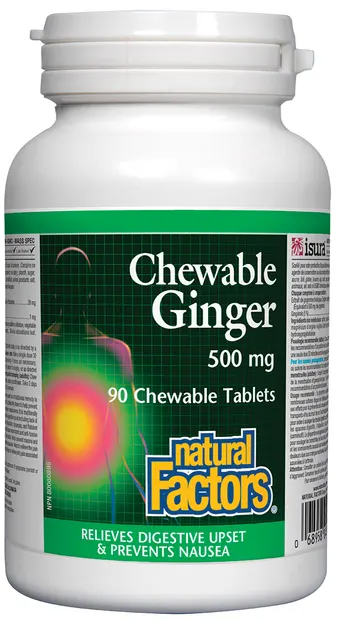 Ginger Chewable, 90 tablete, Natural Factors
