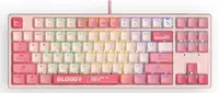 Tastatură mecanică Bloody - S87 Energy Pink, BLMS Red Plus Linear, RGB, roz
