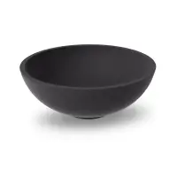Lavoar rotund, 42 cm, montaj pe blat, din compozit, negru lucios, Marmite Kierros