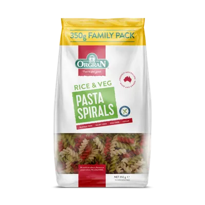 Paste spirale din orez si legume, 350g, Orgran