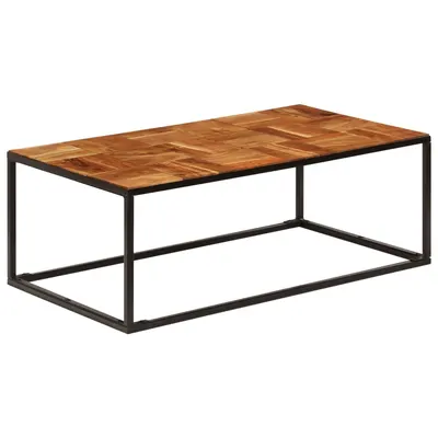 vidaXL Măsuță de cafea, 110 x 60 x 40 cm, lemn masiv de acacia și oțel