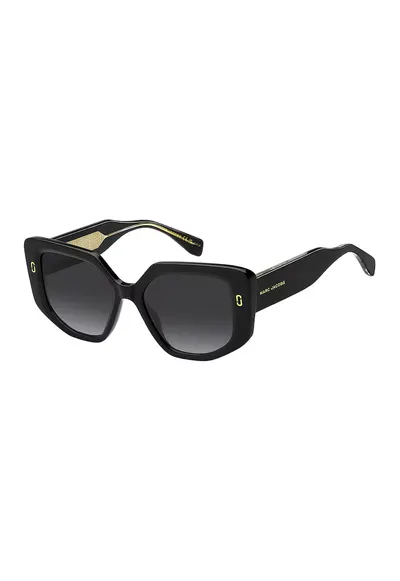 Ochelari de soare dreptunghiulari cu logo - Auriu/Negru