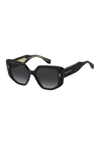 Ochelari de soare dreptunghiulari cu logo - Auriu/Negru