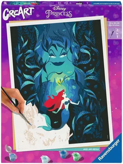Set de pictură pe numere Ravensburger CreArt - Ariel și Ursula