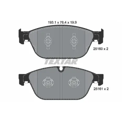 Set placute frana, frana disc TEXTAR 2516002