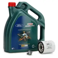 Set Ulei Motor Castrol Magnatec Ford 5W-30 A5 5L 15D5E8 + Filtru Ulei Motor Oe Ford 2468342 + Surub Golire Baie Ulei Oe Ford Transit Connect 2013