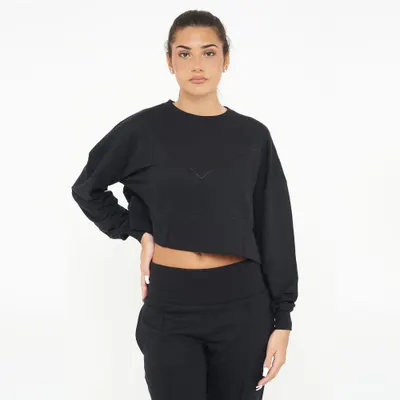 Unisex Pulover Sportiv Scurt Bumbac ESSENCE Negru
