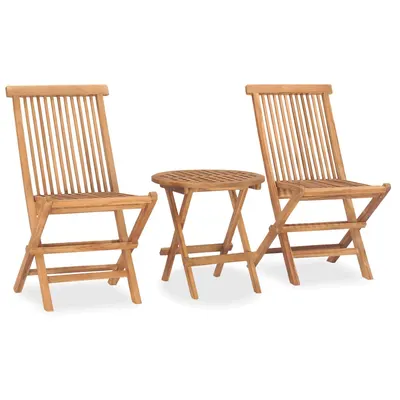 Gossi set mobilier de exterior pliabil, 3 piese, lemn masiv tec