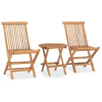 Gossi set mobilier de exterior pliabil, 3 piese, lemn masiv tec