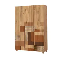 Dulap LEVA HEDERA COLORBLOCK, 3 usi, pin atlantic, 120x48x189 cm
