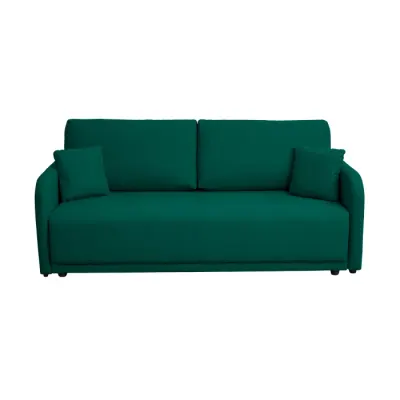Canapea extensibila BERNA S, 3 locuri, cu arcuri si lada depozitare, verde inchis, 210x110x90 cm