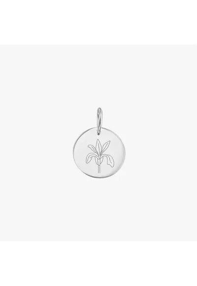 Pandantiv din aur alb Birthflower - February Iris