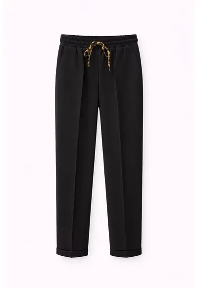 Pantaloni dama - talie elastica - negru
