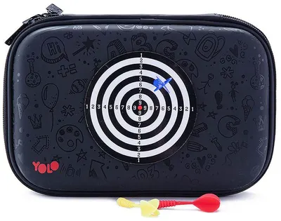 Penar școlar YOLO - Dart Game, 2 fermoar, cu săgeți