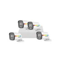 Sistem supraveghere exterior basic HikVision, 4 camere, 2 MP, lumina alba 20 m, 2.8 mm, microfon
