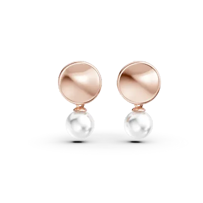 Cercei din aur roz cu perle de apa dulce de 6.475ct