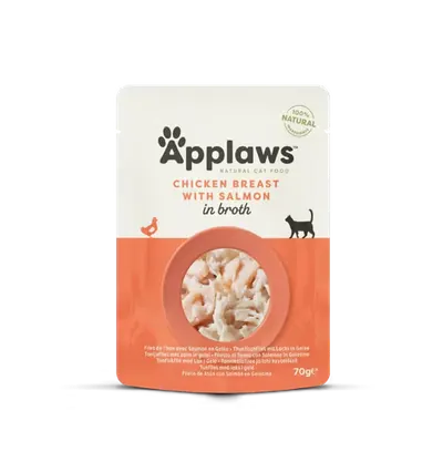Applaws Chicken Breast with Salmon in Broth, plic, 70 g
