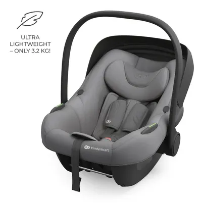 Scoica auto Kinderkraft I-Lite Grey, 40-87 cm, I-size, SPS, tetiera reglabila