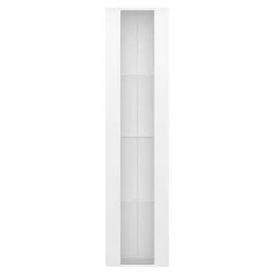Vitrină multifuncțională cu perete despărțitor din sticlă, lumină LED cu schimbare de culoare, 40x29x170 cm, Alb