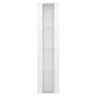 Vitrină multifuncțională cu perete despărțitor din sticlă, lumină LED cu schimbare de culoare, 40x29x170 cm, Alb