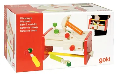 Set din lemn Goki - Cutie de instrumente