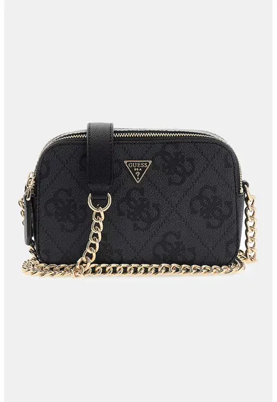 Geanta crossbody cu monograma Noelle - Negru/Gri antracit