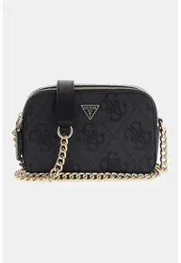 Geanta crossbody cu monograma Noelle - Negru/Gri antracit